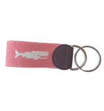 Whale Needlepoint Key Fob