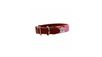 Santa Pink Hand Stitched Santa Needlepoint Dog Collar – Festive Hand-Stitched Holiday Pet Collar