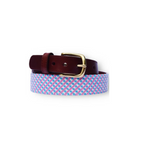 Herringbone Pink and Blue Needlepoint Belt- for Young Adults