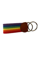 Rainbow Needlepoint Key Fob