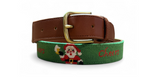 Santa Christmas Needlepoint Belt- Santa Cheers