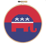 Needlepoint Ornament Republican Elephant 4