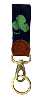 Clover Needlepoint Key Fob