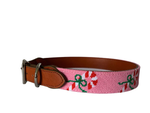 Candy Cane Needlepoint Dog Collar – Festive Hand-Stitched Holiday Pet Collar