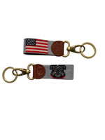 Bull dog Needlepoint Key fob