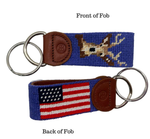 Deer Needlepoint Key Fob