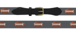 Needlepoint Football Custom Order Belt-free initials (7-8 week stitch time)