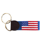 American Flag Needlepoint Key Fob