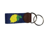 Lemon key chain, needlepoint hand stitched