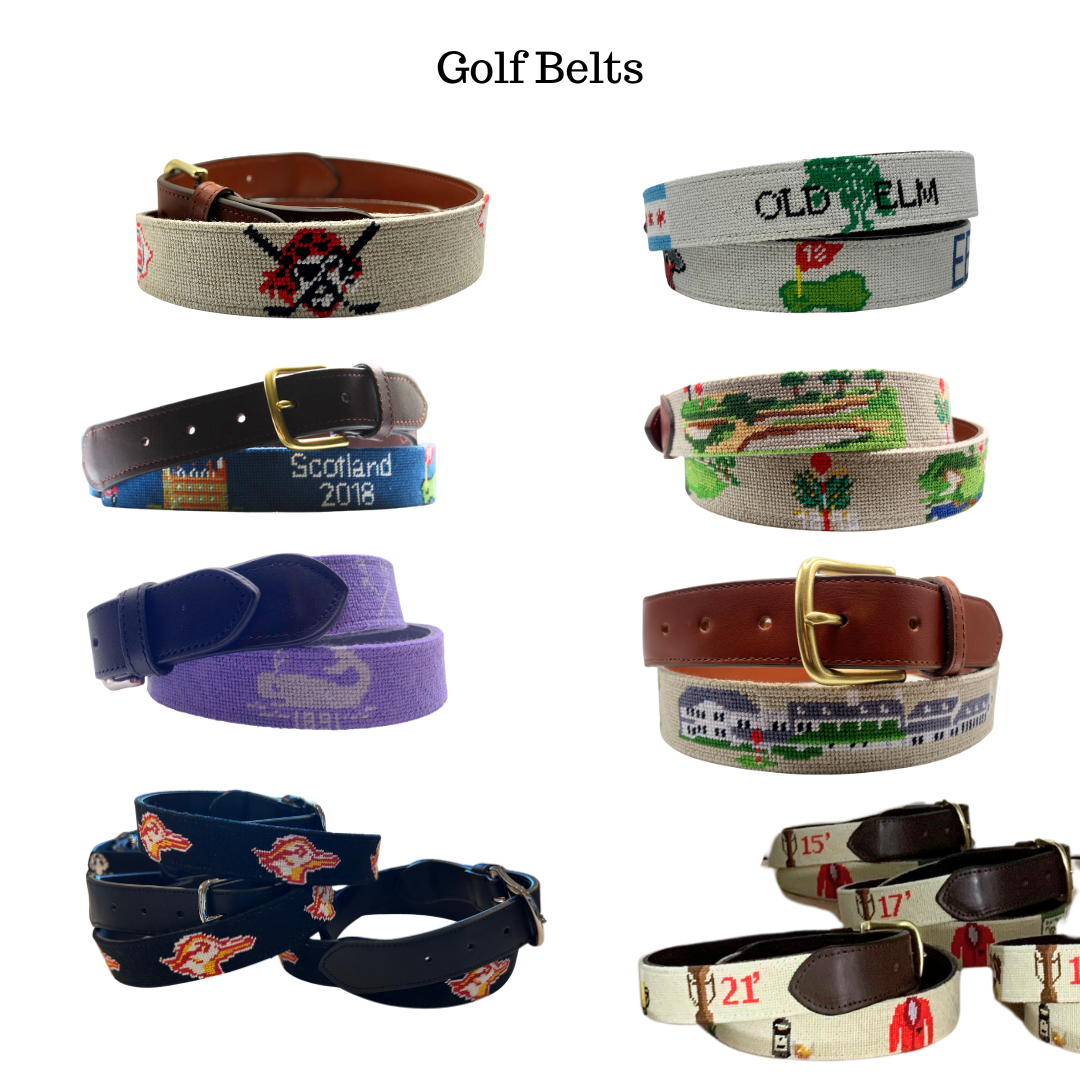 Custom NeedlepointBelts for Golf Clubs and Pro Shops