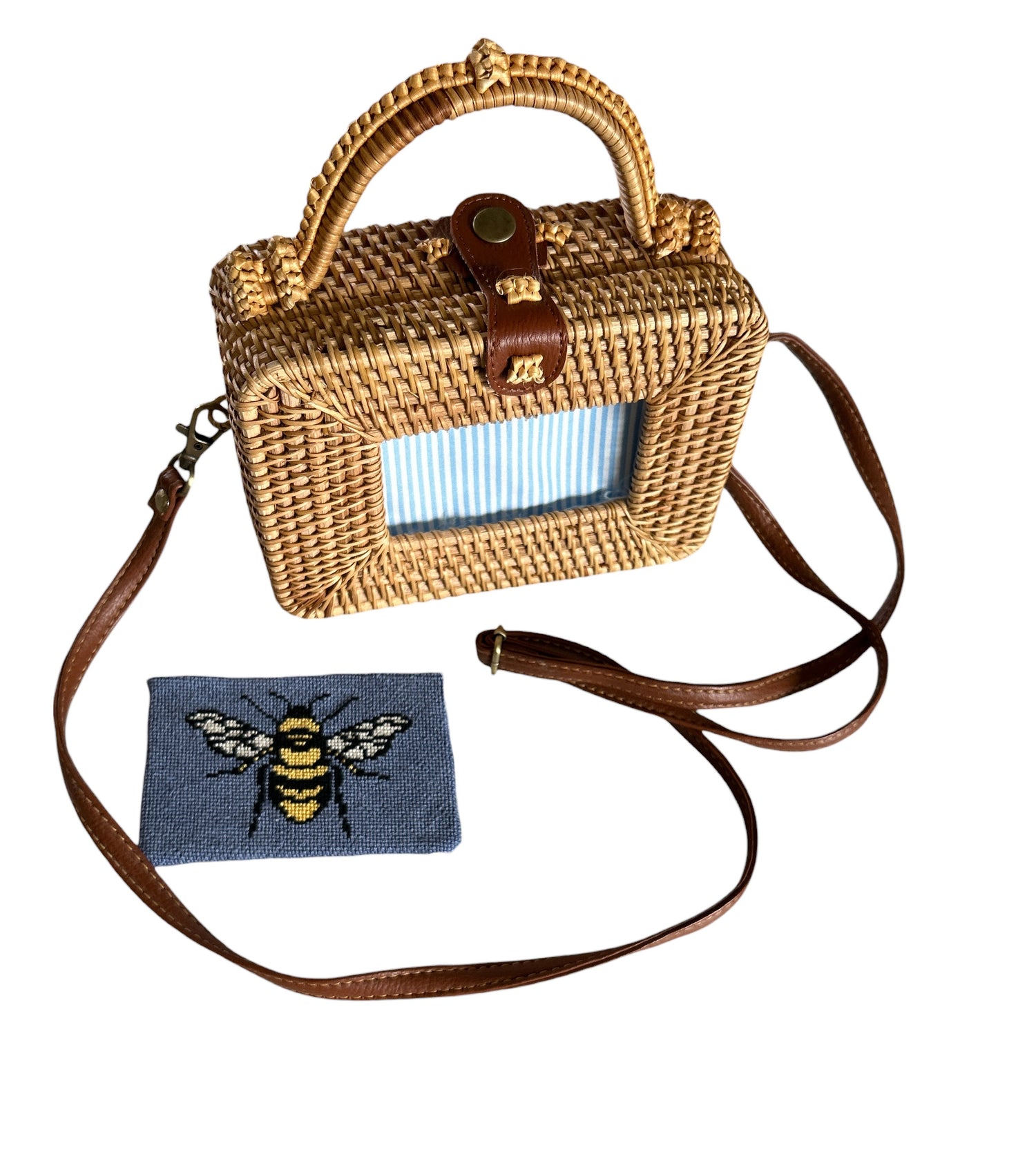 Handmade Rattan Straw Purse — Self Finishing, Woven Bag, Summer Tote