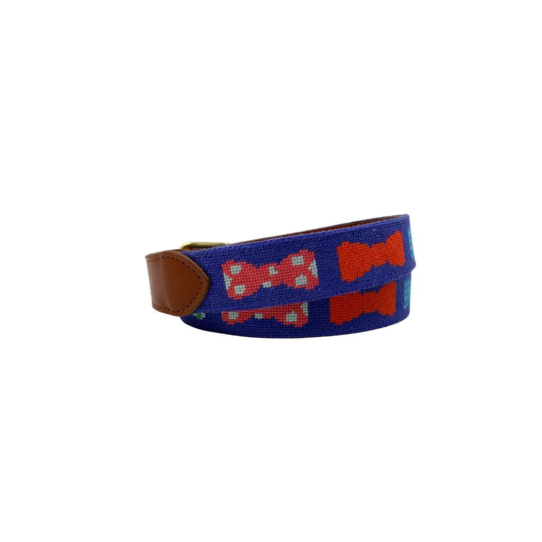 Needlepoint Belt - Classic Bow Tie Needlepoint Design