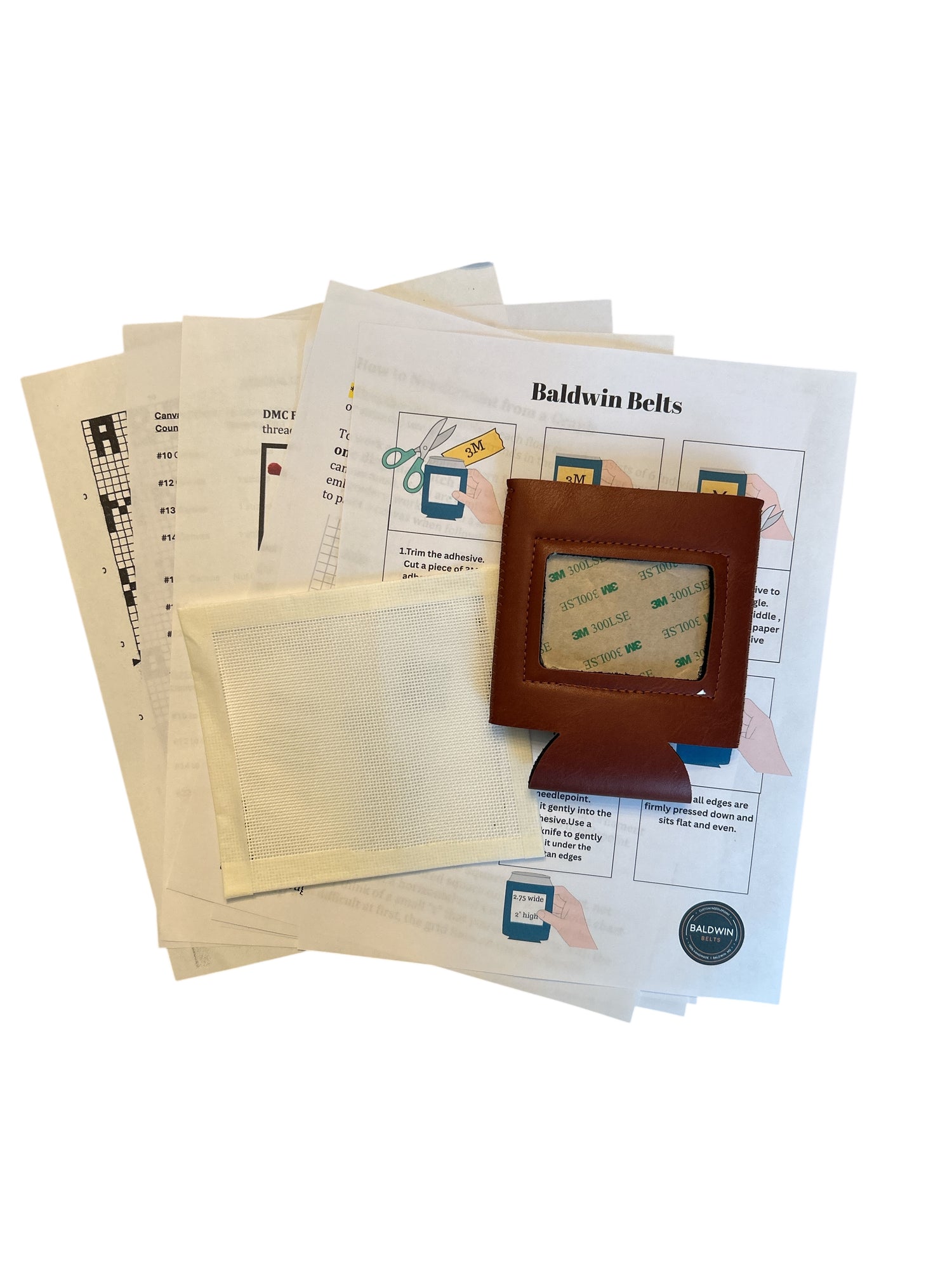 Self finishing  Needlepoint Kit, 18 count, create your own custom Can Cooler