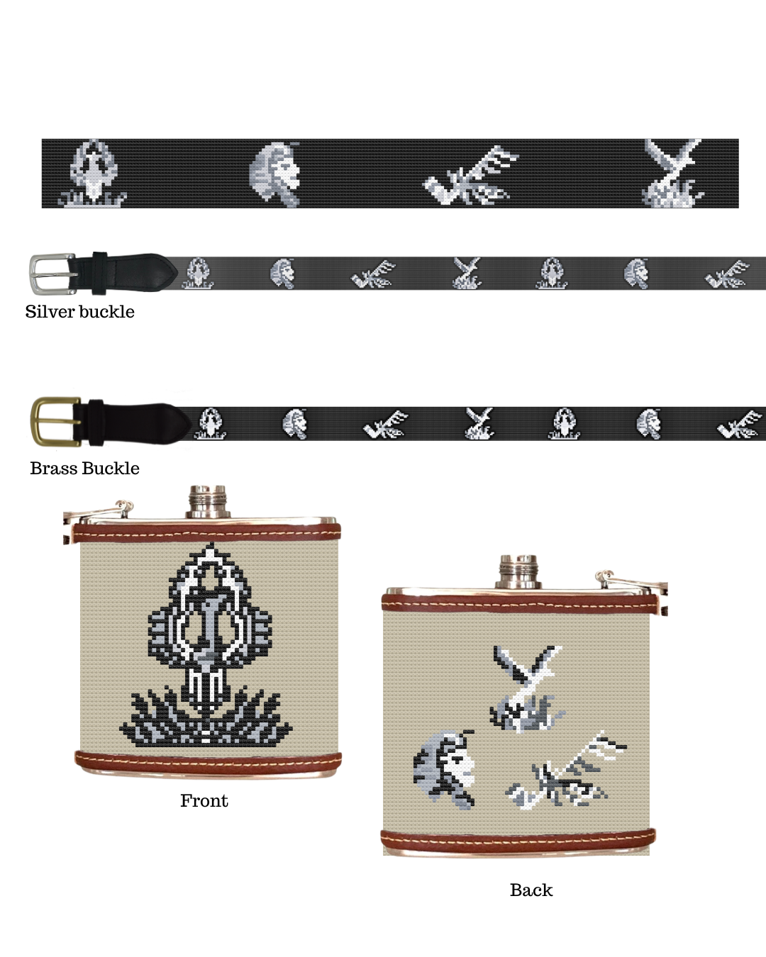 Phoenix Club Needlepoint Belt and or Flask