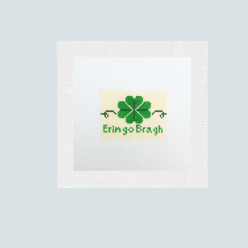Shamrock Needlepoint Canvas, Erin go Bragh Hand Painted Canvas, St Patricks Day Needlepoint, Irish Gift Needlepoint Key Fob
