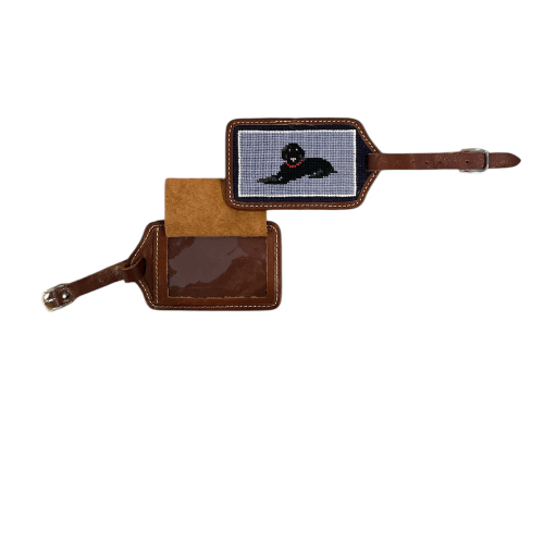Luggage Tags- Black Lab  Needlepoint Luggage Tag