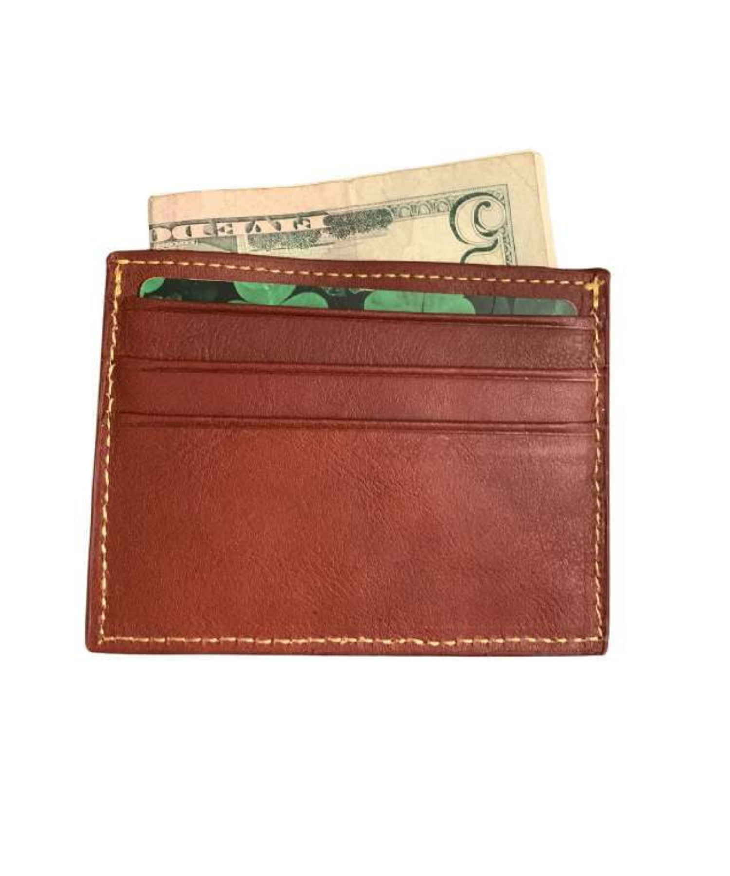 Leather Card Wallet with Anchor Needlepoint Design